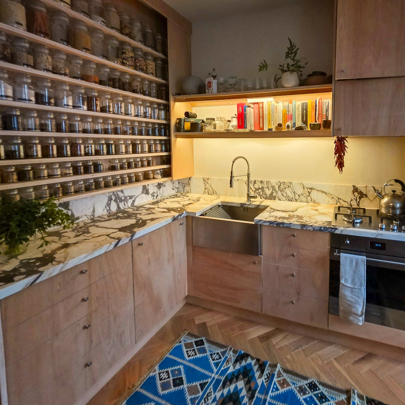 Bespoke fitted kitchen with custom joinery, Hackney Road