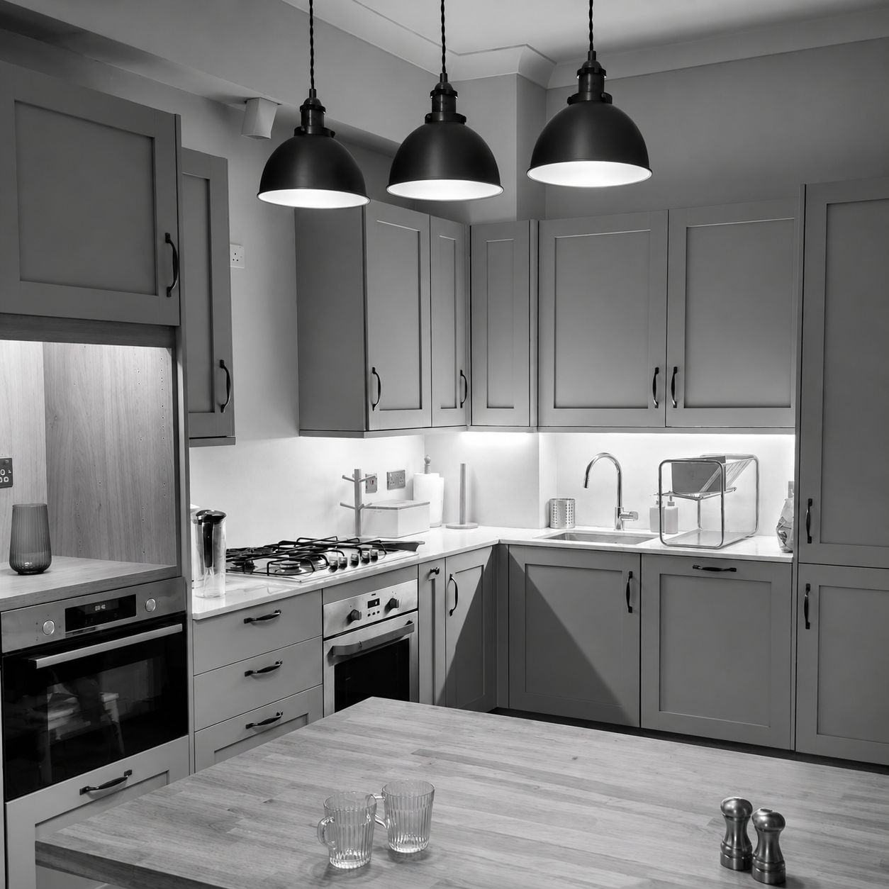 Monochrome Dulwich Hill kitchen joinery