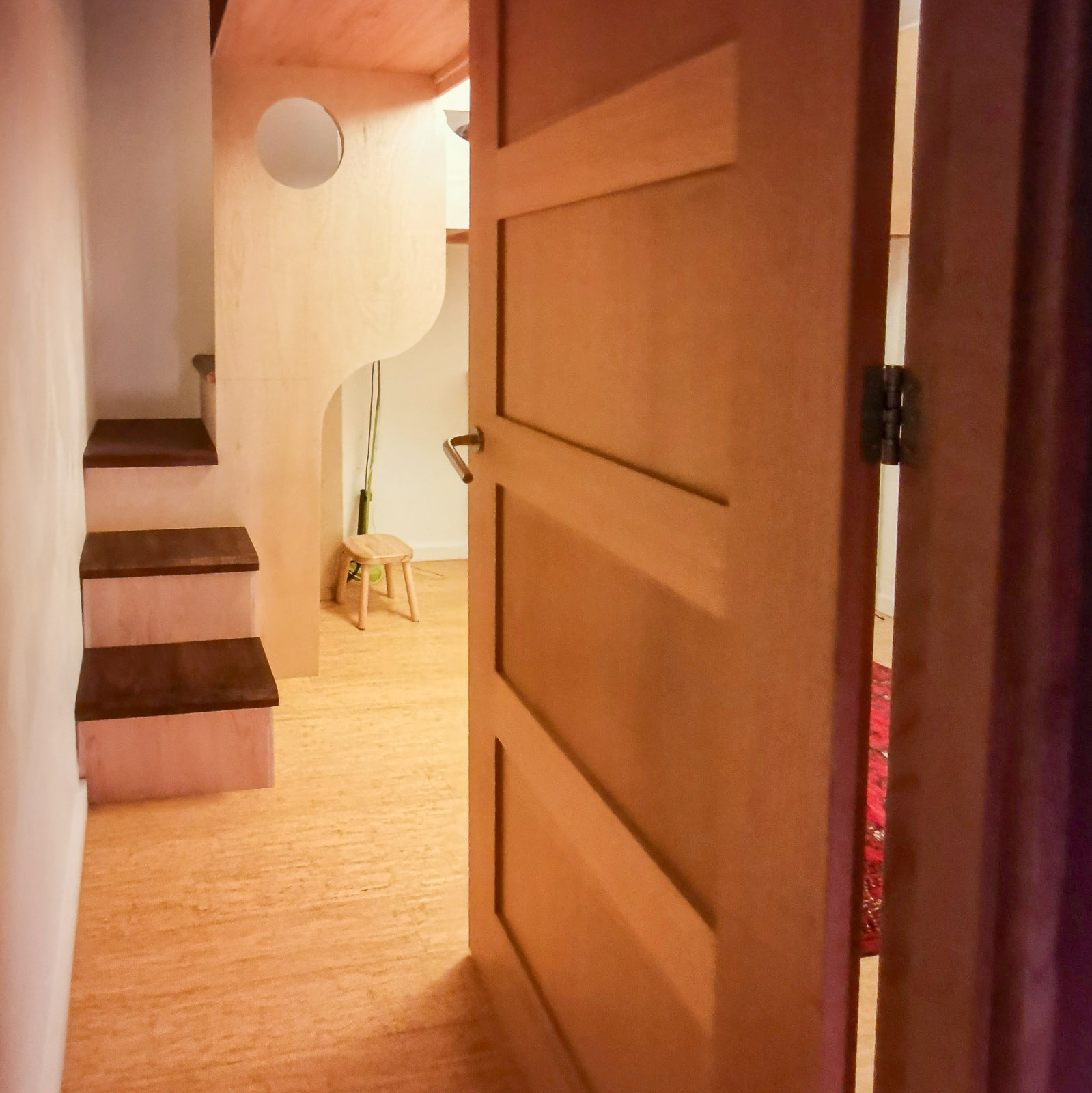 Custom built bunkbed with walnut details, Reigate Road