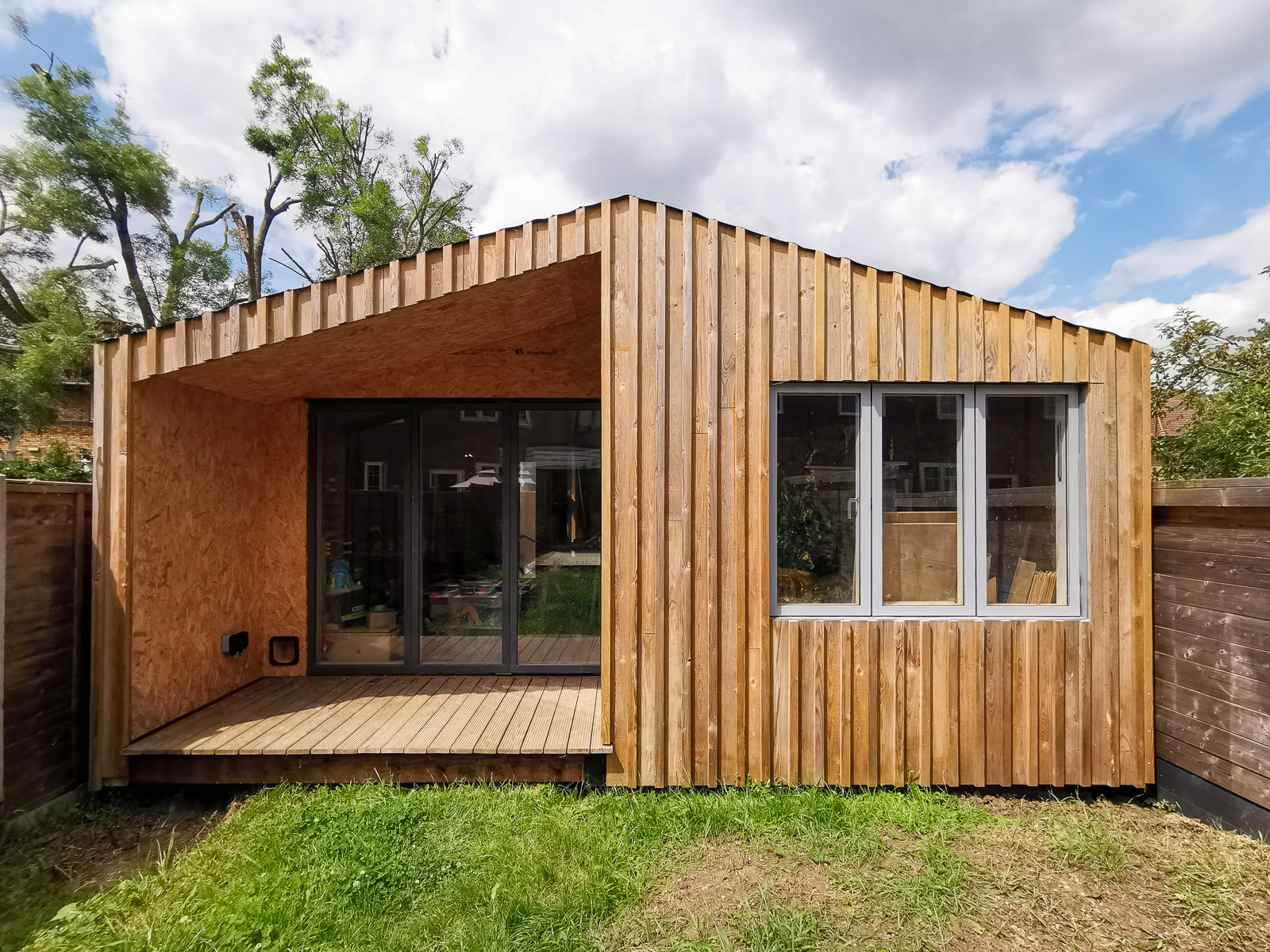 Custom designed and built garden workshop and office, Reigate Road